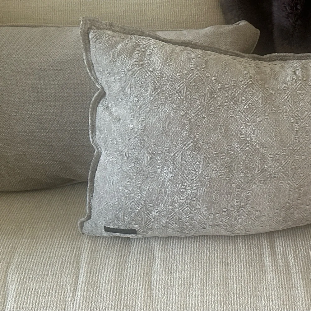 Elegant 24” long gray Decorative Pillows (2)NEW
